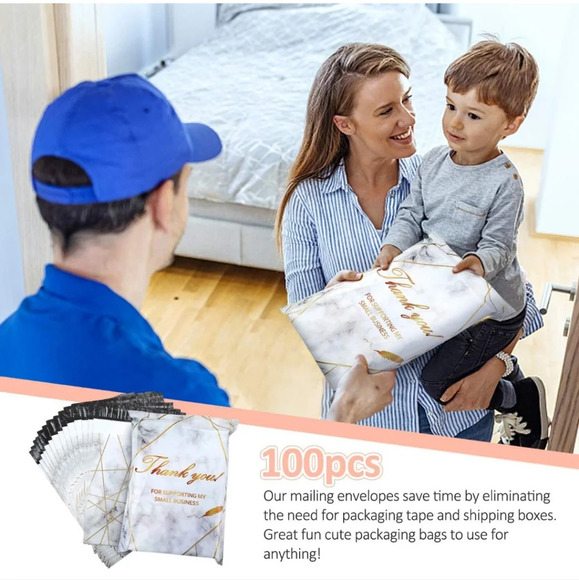 100 Pack Poly Mailers 10x13, Cute Packaging Envelope Mailers Polymailers Packagi - Picture 6 of 6